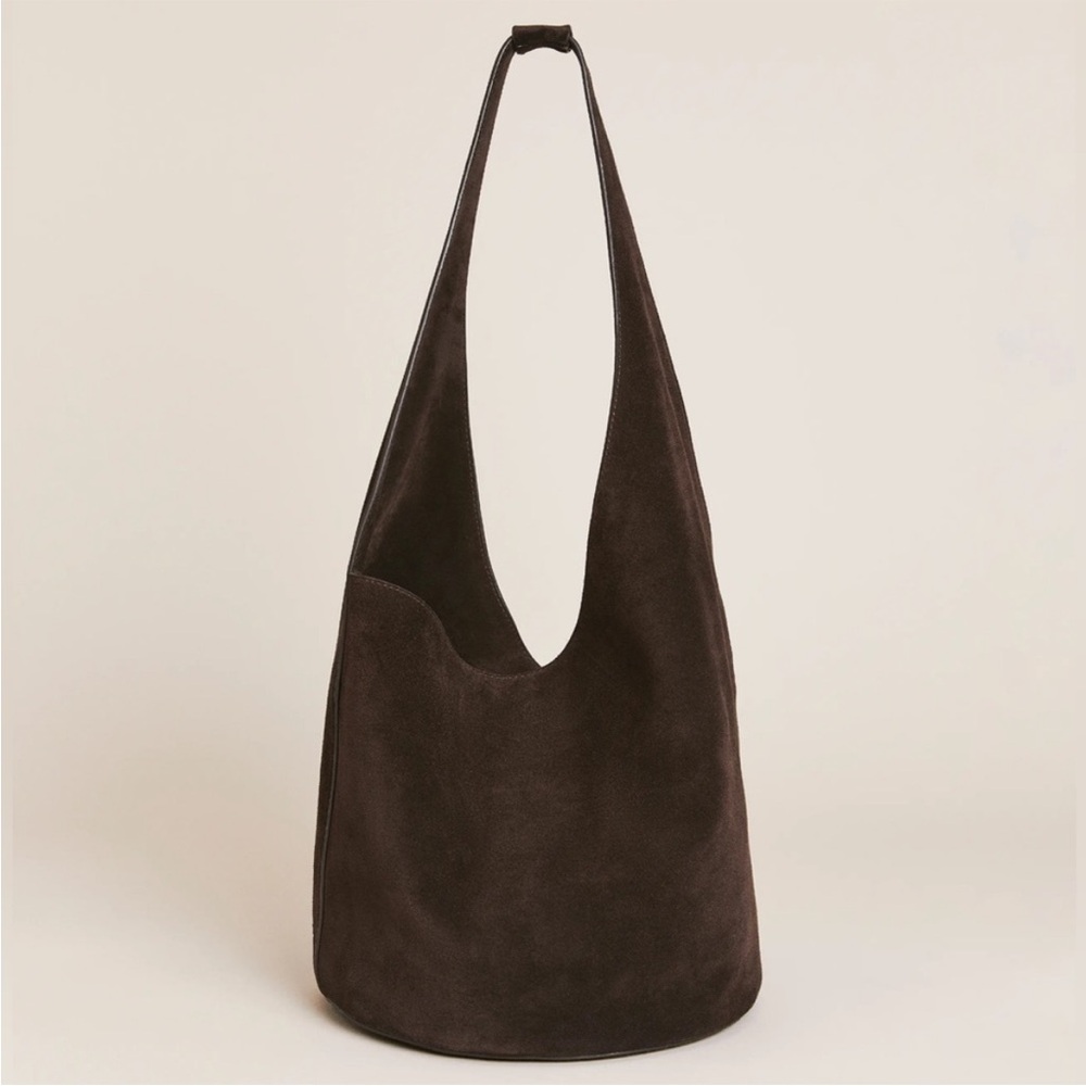 Reformation Dark Brown Suede Shoulder Bag